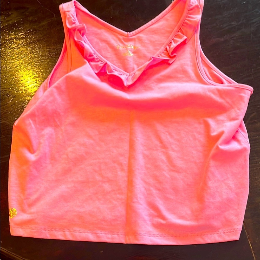 Ruffled Pink Tank Top